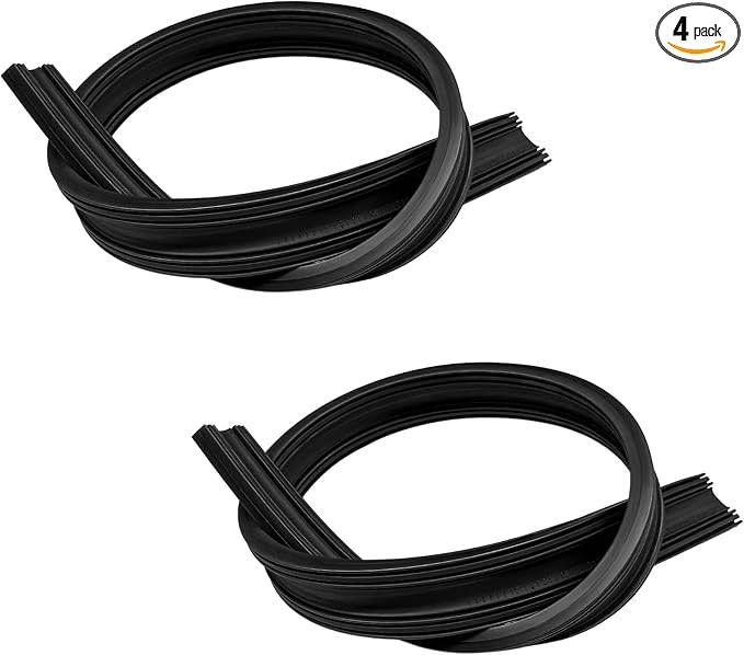 4 PCS Wiper Blade Refill, 22" Adjustable Boneless Rubber Windshield Wiper Strips, Frameless Insert Strips for Replacement Front & Rear Windscreen Wipers, Car Accessories