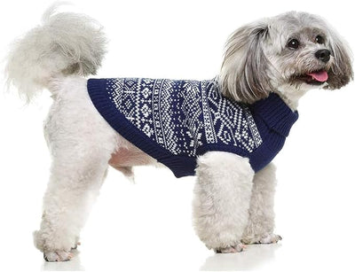 HOMIMP Dog Sweater Argyle - Warm Winter Clothes Puppy Soft Coat, Ugly Dog Sweater for Small Medium and Large Dogs, Pet Clothing Boy Girl, Blue XXS