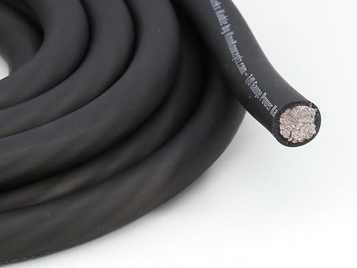 KnuKonceptz Kolossus Flex Kable OFC 0 Gauge Power Wire Copper Cable Black (15 ft) 1/0 AWG
