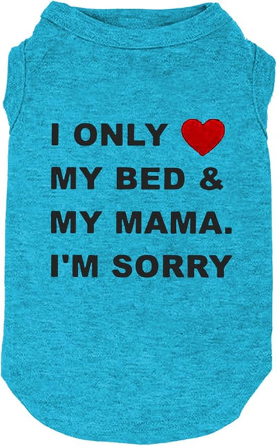 Dog Shirts Letter Printed Vest for Small Large Dogs Slogan Costume Dog Pajamas Puppy Gift Pet Clothes Mama's Boy (Medium, O-Blue01)