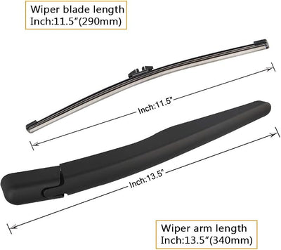 Rear Wiper Arm Blade Replacement for Ford Explorer 2011-2023,Escape 2013-2023,2015-2019 Lincoln MKX Back Windshield Wiper Blade Arm Set -Original Equipment Replacement