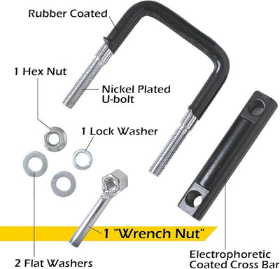 MaxxHaul 50831 Hitch Tightener Anti Rattle Stabilizer for 2" Hitches - with Wrench Nut - No Tool Installation Fast & Easy