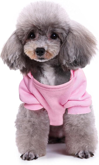 Jecikelon Print Dog Hoodies for Small Dogs with Bow, Soft Fleece Puppy Clothes for Pet Cat, Warm Winter Outfits Cold Weather Coats, Cute Sweatshirt Puppies Costume (Pink, X-Large)