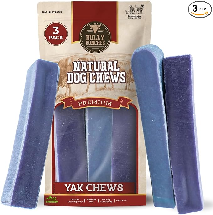 Premium Fruit-Flavored Himalayan Yak Chew for Dogs - 100g, All-Natural, Long-Lasting, Authentic Yak Milk, Healthy Dental Chew, High-Protein (Medium Blueberry - 3PK, Blueberry)