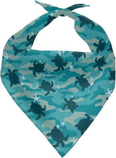 KEIAHUAN Turtle Camo Dog Bandanas Soft Fabric Kerchief Washable Triangle Scarfs Cat Bandanas Pet Dog and Cats Kerchief Bandana Decor
