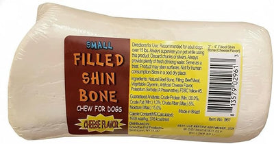 Scoochie Pet Products 961 3-4 in. Cheese Stuffed White Shin Bone