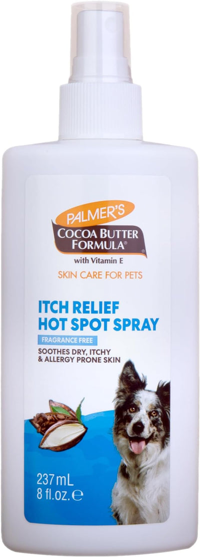 Palmer’s for Pets Hot Spot and Itch Relief Spray for Dogs with Cocoa Butter - Conditioning No-Rinse Skin Allergy Relief Mist with Vitamin E, Fragrance Free Formula, 8 Fl Oz