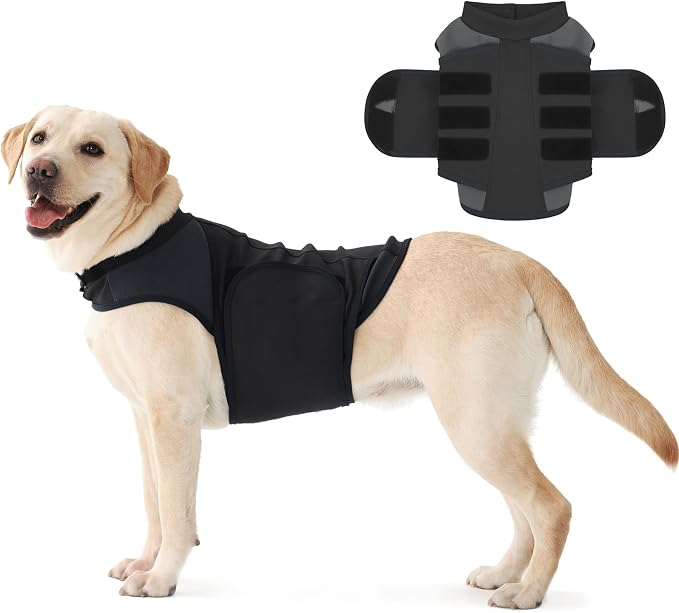 Dog Thunder Jacket Anxiety Calming Vest, Comfort Storm Anxiety Relief Coat with Adjustable Snug Fit, No Medicine or Training Needed, Lightweight Easy On Calming Shirt for Dogs Large, Grey, L