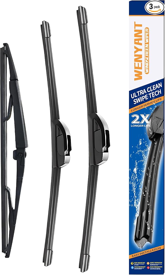 21"/21"/14" Windshield Wipers Compatible with Jeep Grand Cherokee 2005-2010 Front and Rear Wiper Blades for My Car Original Equipment Automotive Replacement (Set of 3)