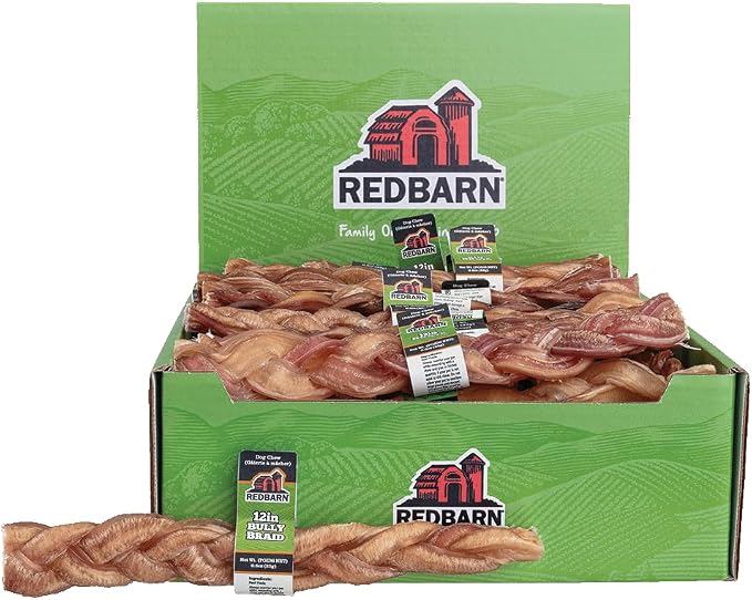 Pet Products 12" Braided Bully Sticks for Dogs, Pack of 25