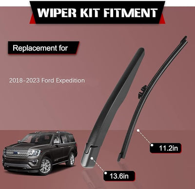 OTUAYAUTO Rear Windshield Wiper Replacement for 2018-2023 Ford Expedition, Back Window Wiper Blade Arm Accessories, Wiper Cover Kits Assembly for Rear Windshield