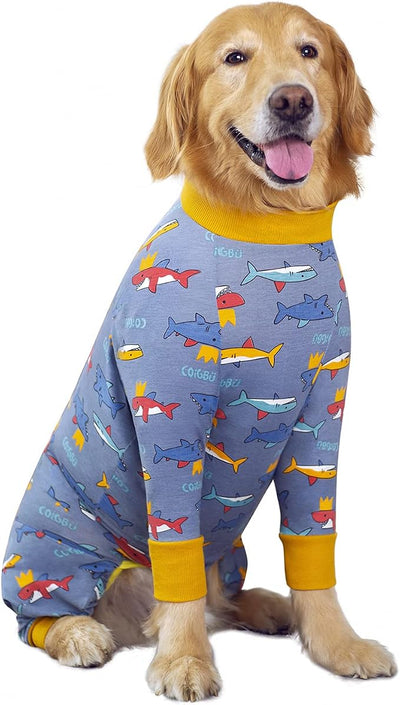 Dog Recovery Suit After Surgery Female Male, Medium Large Dog Neuter Shirt Cone Alternatives Prevent Licking Surgical Onesies (Grey Shark, 5XL)