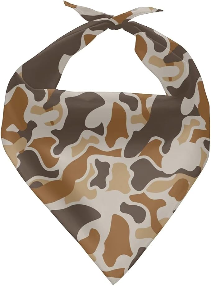 Duck Camo Hunting Dog Bandanas 1 Pack Triangle Reversible Pet Scarf for Boy and Girl Triangle Pet Bibs Scarf Pet Costume Accessories Decoration