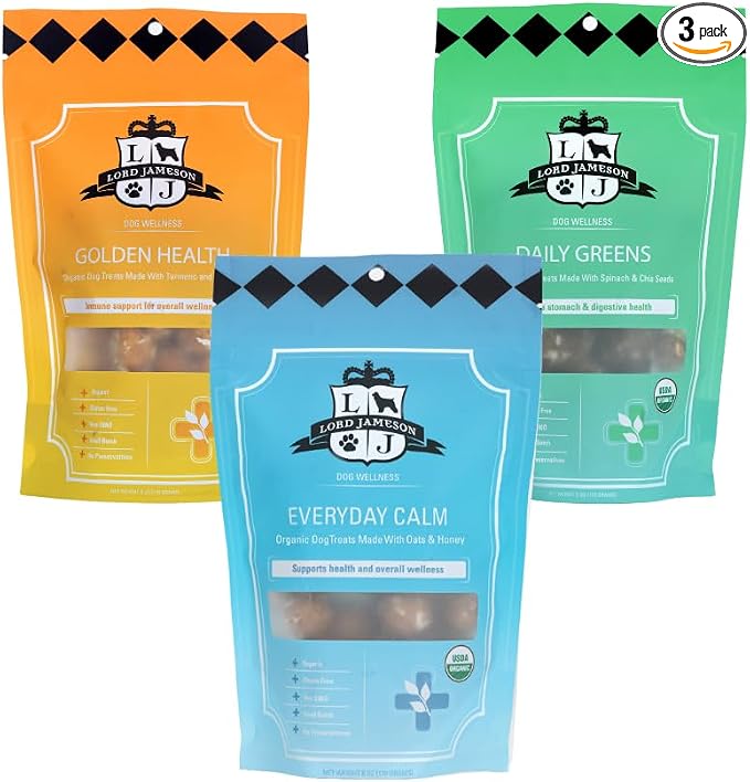Wellness Dog Treats Bundle – Dog Wellness Bites, Healthy Organic Treats (3-Pack)