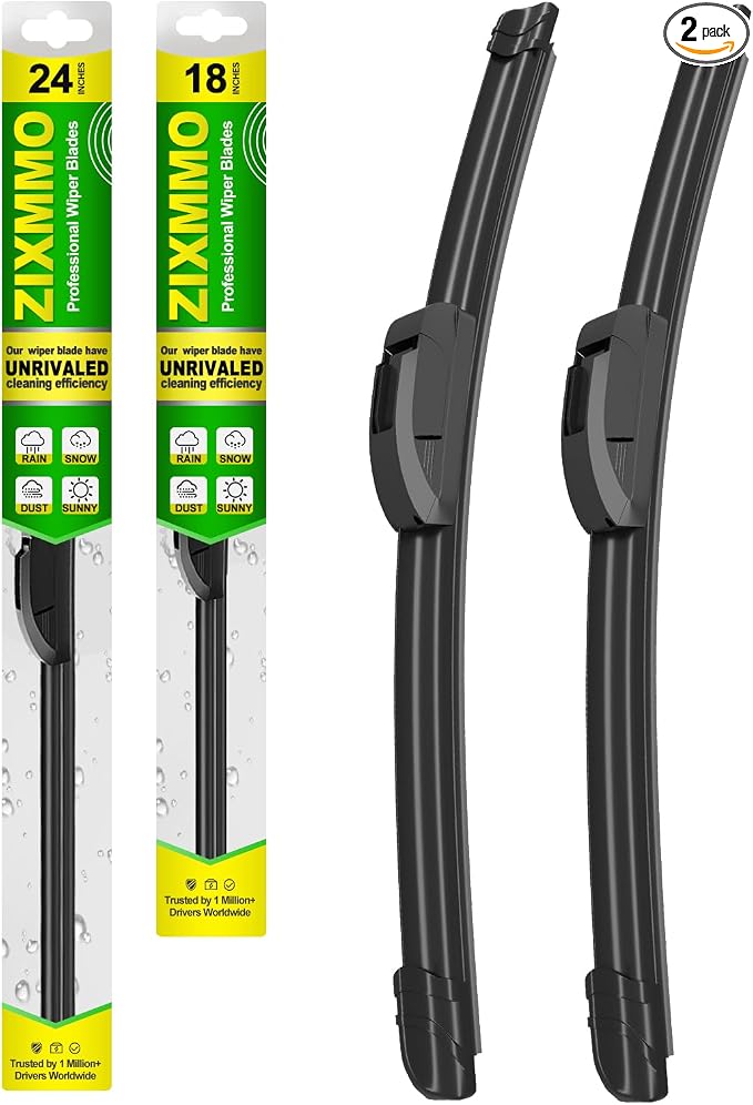 OEM Quality 24in + 18in Premium All-Season Windshield Wiper Blades for Original Equipment Replacement(Set of 2)