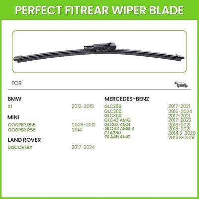 PARRATI® 12 Inch Rear Wiper Blade Replacement for 2012-2015 BMW X1/2017-2021 Mercedes-Benz GLC250 GLC350 2016-2024 GLC300,All-Season Windshield Wiper(12-X1)