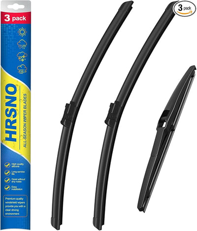 HRSNO® Wiper Blades:3-Pack Windshield Wipers for Toyota Sequoia 2023-2025-All-Season Beam Design-Quiet Streak-Free-Exact Fit Replacement for Toyota Cars (24"/24"/10")