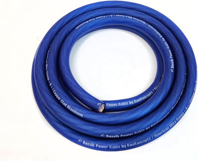 KnuKonceptz Bassik 1/0 Gauge AWG Primary Automotive Battery Power/Ground Wire Cable - Blue 30 Feet