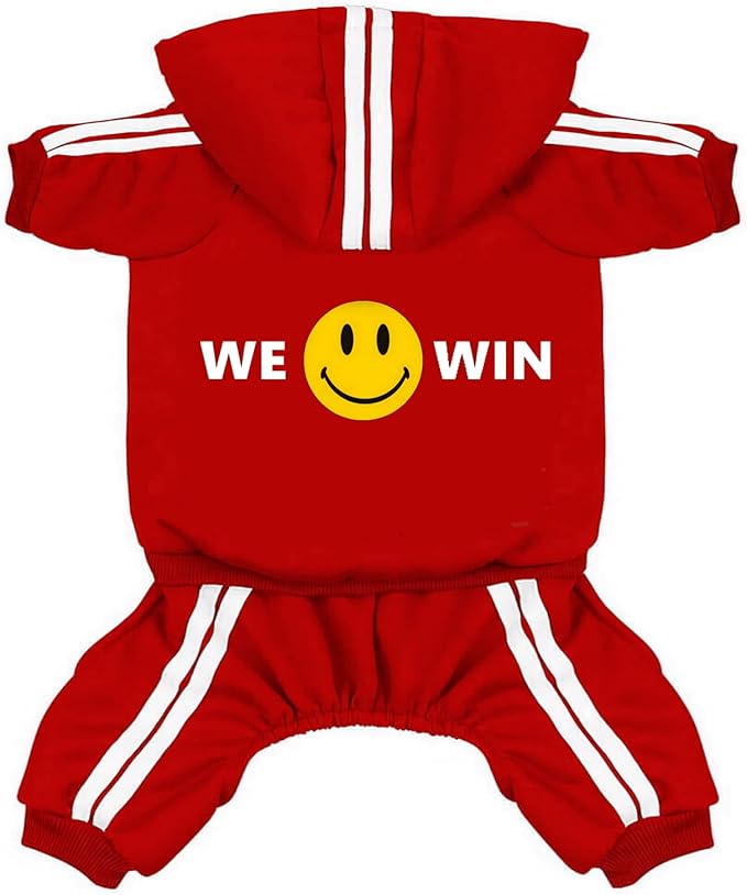 Pet Outfit - Cute Dog Hoodie Sweater Tracksuit Winter Clothes Jumpsuit Pajamas 4-Legs Red for Puppy Small Medium Large Dogs Boy or Girl (7X-Large)