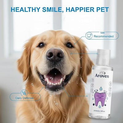 Aroven Dental Dog – Odorless & Flavorless Formula, Helps Freshen Breath and Support Oral Hygiene, 200ml (1pc)