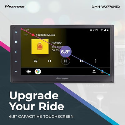Pioneer DMH-W2770NEX 6.8" Capacitive Touchscreen, Double Din – Wireless & Wired Apple CarPlay & Android Auto, Bluetooth, Backup Camera, FLAC, Short Chassis, HD Radio