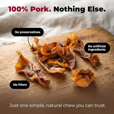Best Pet Supplies GigaBite Premium Roasted Pig Ear Slivers for Dogs, 1.8 Pounds - Natural Dog Chews that Help Clean Teeth and Gums Safe for Puppies and Aggressive Chewers
