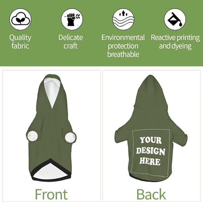 Personalized Dog Hoodie, Custom Dog Costumes for Small Dogs, Holiday Happy Dog Clothes Football Pet Shirt Sweater with Name Number for Girl/Boy Cats/Kitten, SageGreen, XL