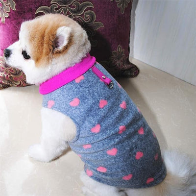 Dog Sweater, Soft Fleece Vest with Leash Ring Pullover Jacket Winter Pet Dog Clothes for Puppy Small Dogs Cat Teddy Chihuahua Yorkshire for Christmas (2XL, Grey Heart)
