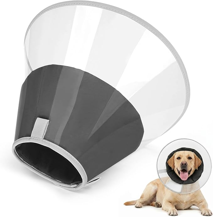 Dog Cone Collar to Stop Licking with Soft Liner, Comfortable Elizabeth Recovery Collar for Large Medium Dogs After Surgery, Pet Neck Head Cone Alternative,M