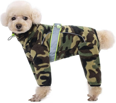 Dog Coats for Small Medium Dogs, Polar Fleece Pajamas Bodysuit, Winter Jacket Sweater Vest, Four-Legged Warm Clothes