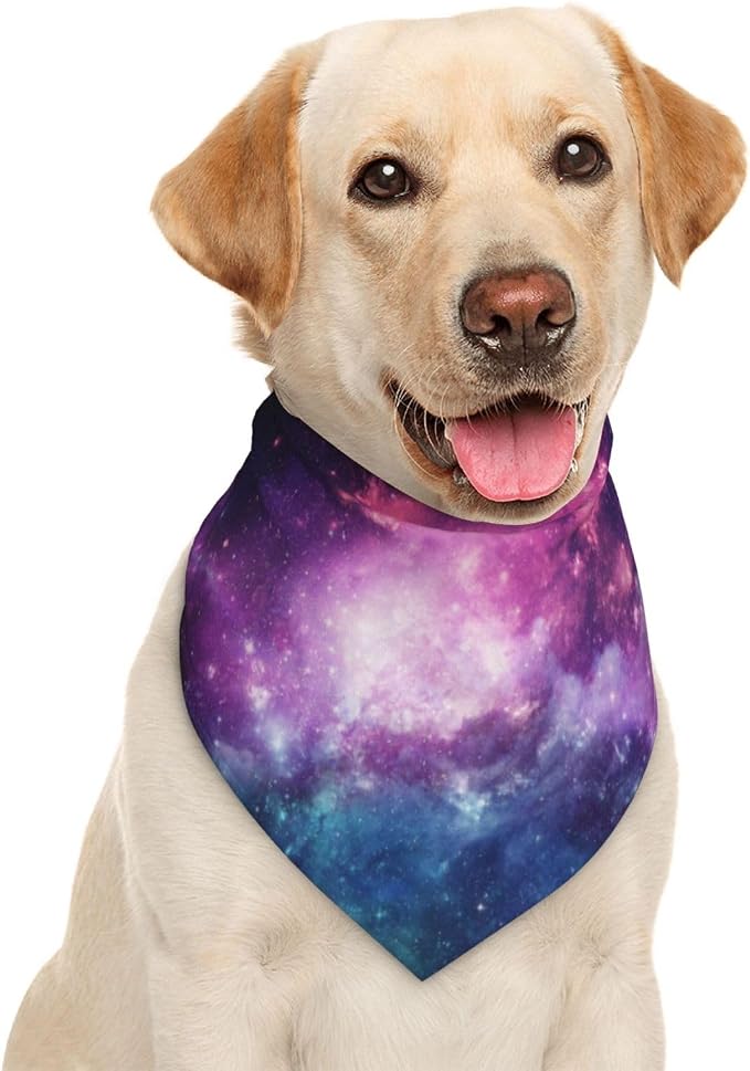 Galaxy Star Abstract Space Blue Purple Dog Bandana Scarf Triangle Bibs Pet Accessories Cat Kerchief