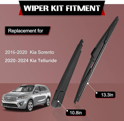 OTUAYAUTO Rear Windshield Wiper Arm- Replacement for 2016-2020 KIA Sorento, Telluride 2020-2024 Back Window Wiper Blade Arm and Blade Accessories Assembly