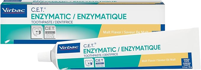 C.E.T.® Enzymatic Toothpaste| Tartar & Plaque Control for Fresh Breath | Pet Dental Care Toothpaste |Malt Flavor, 2.5 oz