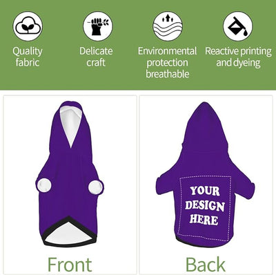 Dog Costume, Custom Dog Hoodie, Dog Name Costume Holiday Pet Pajamas Outfit, Personalized Pet Coat Costumes for Small Medium Large Dogs and Cats for Winter, Indigo, L