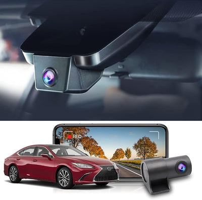 Fitcamx Front 2K+Rear 1080P Dash Cam for 2019-2025 Lexus ES350 ES300h ES250 F Sport, OEM Look, Dual 1440P+1080P HD Video, WiFi & APP, Loop Recording, G-Sensor, Easy to Set, 64GB Card