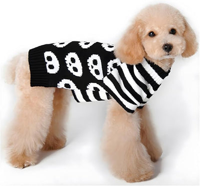NACOCO Pet Sweaters Skeleton Sweater The Cat Dog Clothes Pet Clothing Little Puppy Dog Sweaters (Small) Black