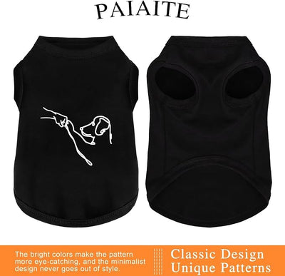Discover Cozy Cotton Canine Wear: Lightweight, Breathable and Soft, Dog Shirt Vest with Eye-Catching Graphics(HIGH Five), Keeping Your Furry Friend Warm and Comfy! Black L