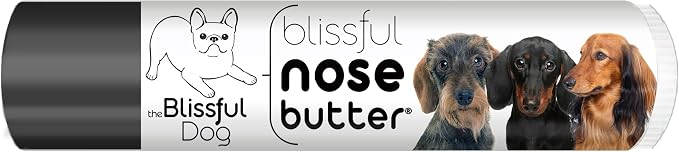 Daschund Nose Butter for Dry, Cracked Skin, Lick-Safe Dog Nose Balm with Moisturizing Shea Butter, Almond, Olive, and Essential Oils, Pet Supplies, Uncented, 0.15 oz.