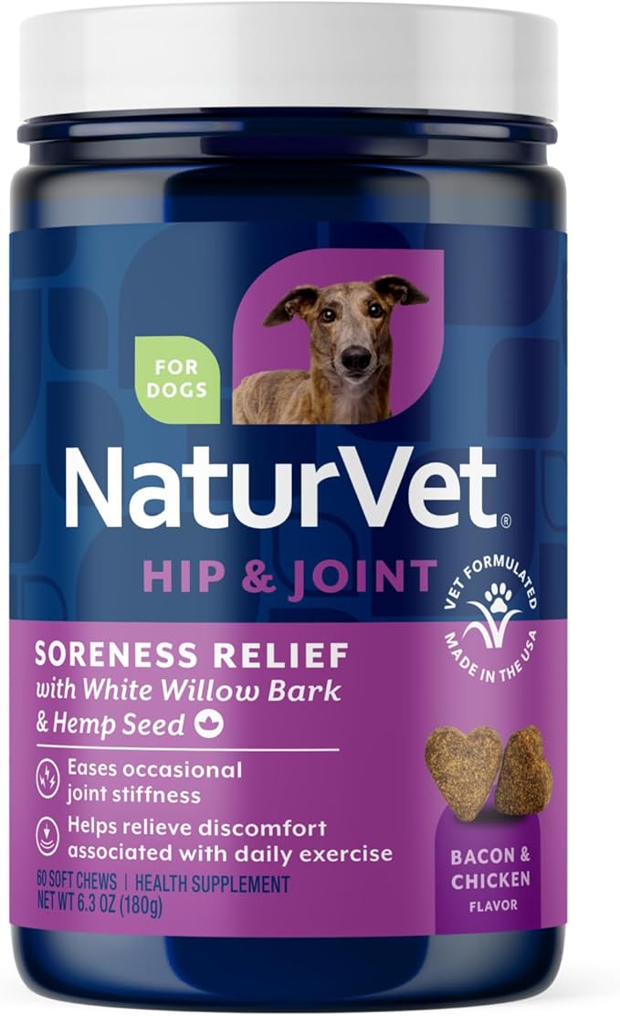 Hemp Aches & Discomfort Plus Hemp Seed for Dogs, 60 ct Soft Chews, Made in The USA