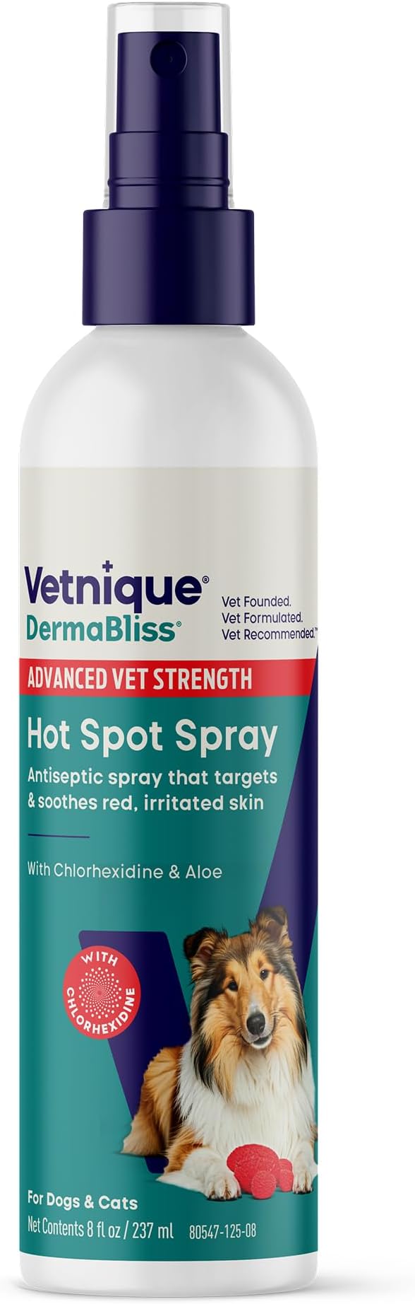 Dermabliss Hot Spot Treatment Spray for Dogs Cats, Skin Relief | 4% Chlorhexidine Antiseptic Spray & Antibacterial Dog Spray, Hot Spot & Wound Care, Skin Irritation & Itch Relief, No-Sting