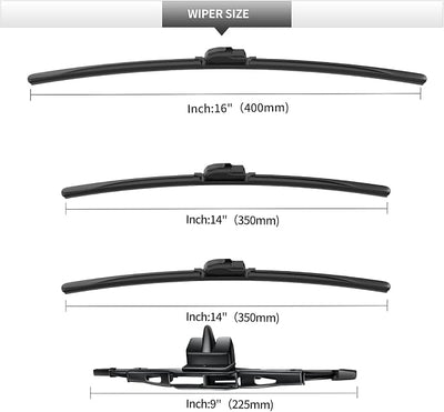 Front and Rear Windshield Wipers for Toyota FJ Cruiser 2007-2014 | Quiet and Streak-Free Front and Back Wiper Blades Assembly All-Season OEM Automotive Replacement Accessories