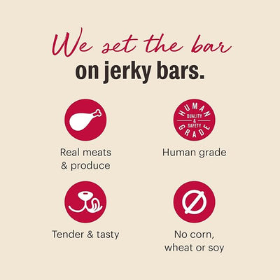 The Honest Kitchen Human Grade Dog Treats Jerky Harvest Mini Bars: Chicken Recipe With Apples & Blueberries, 4 oz Bag