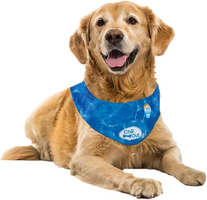 ALL FOR PAWS Dog Cooling Bandana, Cooling Bandanas for Extra Large Dogs, Dog Cooling Neck Wrap, Cooling Scarf for Dogs, Blue Ice Dog Neck Cooler for Summer (XL)