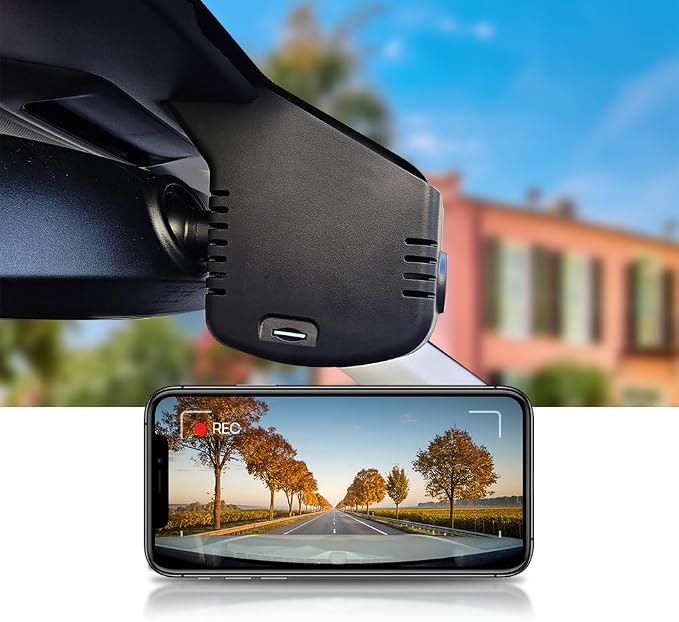 4K Dash Cam Suitable for Volkswagen Tiguan 2024-2026 MK3 (Black Cover), OEM Factory Look, UHD 2160P Video, Built-in WiFi & APP, Loop Recording, Parking Sensor, Plug & Play, 64GB Card