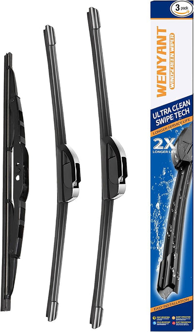 24"/18"/12" Windshield Wipers Compatible with GMC Terrain 2018-2021 Chevy Chevrolet Blazer 2019-2023 Front and Rear Wiper Blades for My Car Original Equipment Automotive Replacement (Set of 3)