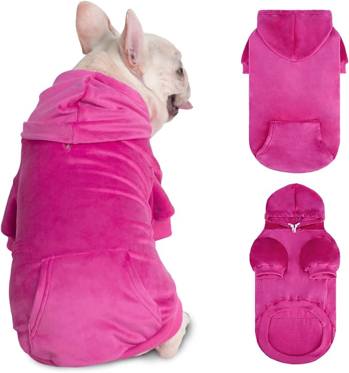 PAWCHIE Dog Hoodie, Premium Dog Sweater for Small Medium and Large Dogs, Tie Dye Pet Cloth with Leash Hole,Puppy Sweatshirt, Pet Outfit, Cat Apparel, Rose Pink SM