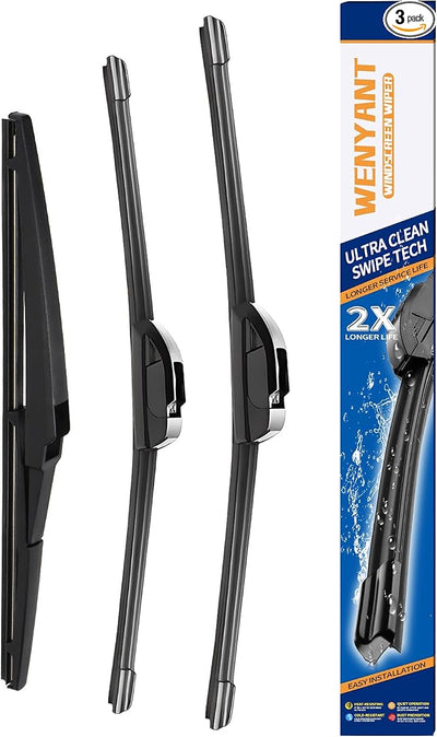 24"/19"/14" Windshield Wipers Compatible with Mazda 3 2010 2011 2012 2013 Front and Rear Wiper Blades for My Car Automotive Replacement (Set of 3)
