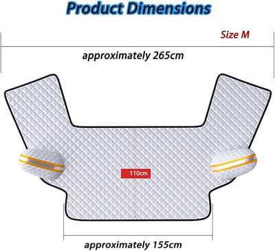 3-Side Winter Car Windshield Snow Cover for GMC Acadia 2010-2025 SUV 7-Seater, Sun Rain Snow Frost Protector with Magnetic Edges & Mirror Covers,M(155 * 110cm)