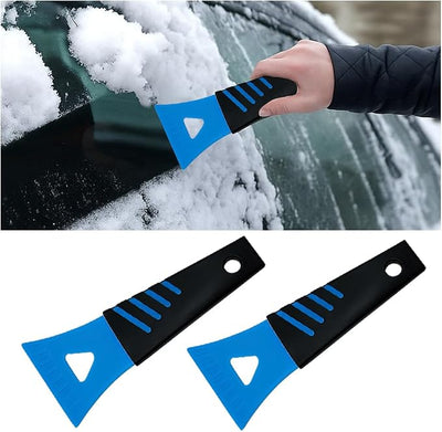 Ice Scraper for Car Windshield, 2PCS Plastic Handheld Vehicle Window Snow Frost LCE Remover Cleaning Freezer with Non-Slip Handle, Auto Freezer Shovel Defroster, Universal Fit (Sky Blue)