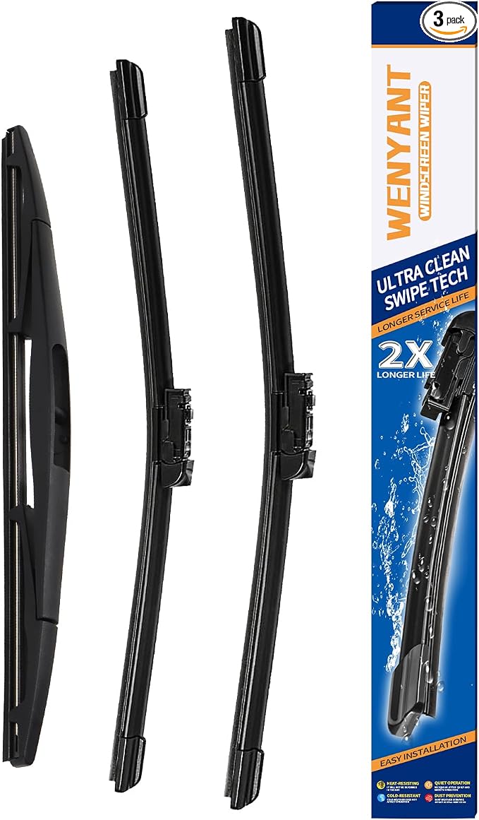 26"/16"/12" Windshield Wipers Compatible with Subaru Crosstrek Impreza 2018-2021 Front and Rear Wiper Blades for My Car Original Equipment Automotive Replacement (Set of 3)